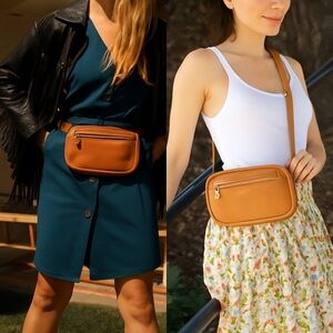 Parker Clay Desta Leather Belt Bag Rust Brown NWT Crossbody Fanny